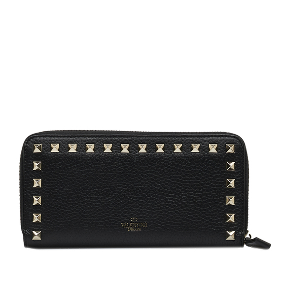 Mario Valentino Nero Poliuretano Womens Wallet with Zip Closure and Card Spaces